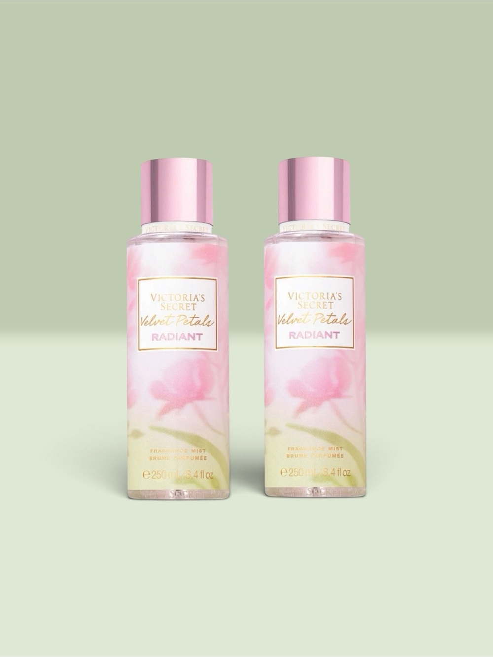 Victoria's Secret VELVET PETALS RADIANT Fragrance Mist ~ 8.4 fl.oz. ( Lot of 2 )